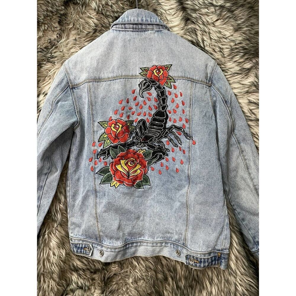 Empyre Scorpio Denim Embroidered Jacket Women's Size S - Picture 1 of 5